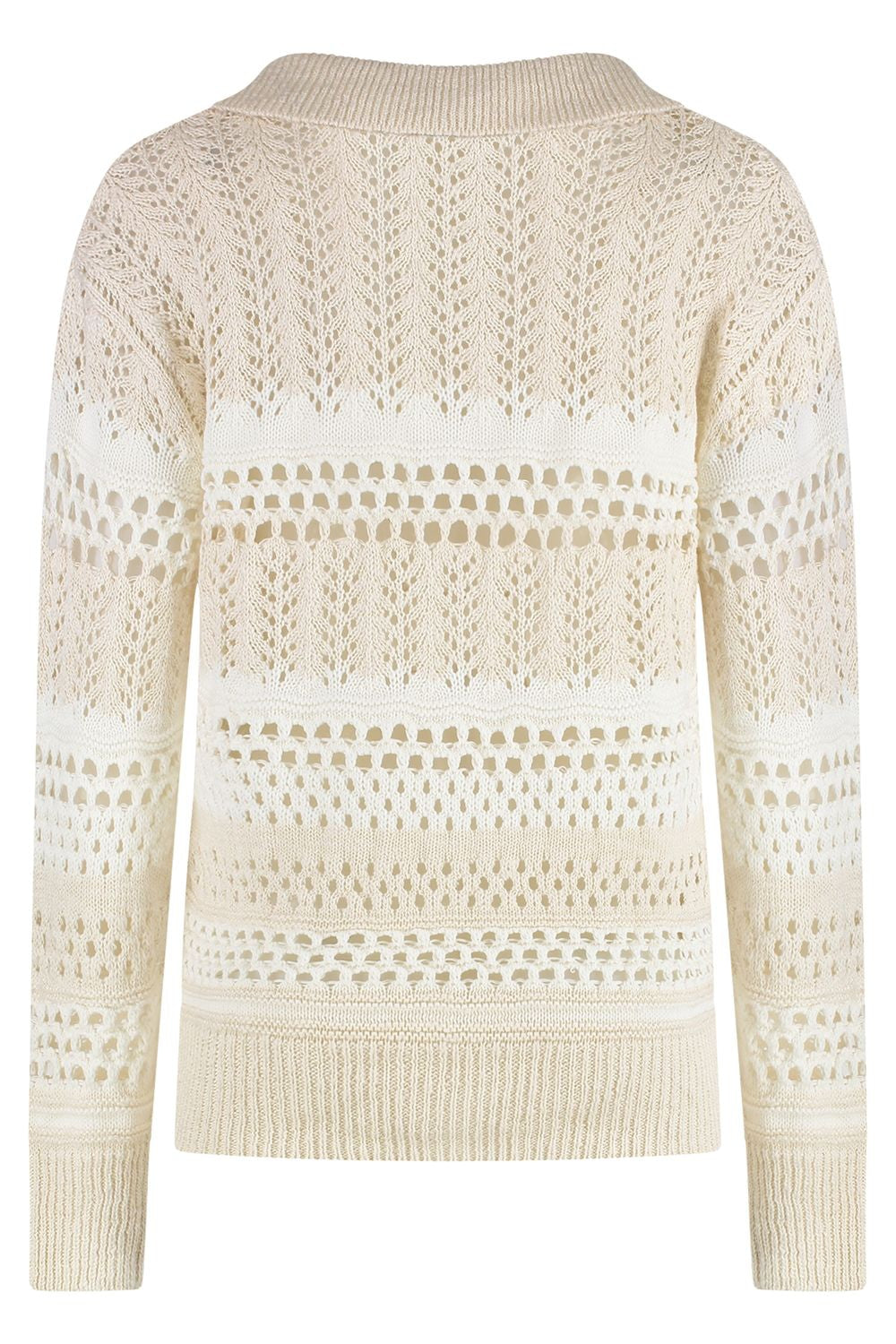 PINKO Cotton-Linen Sweater with Ribbed Knit Edges