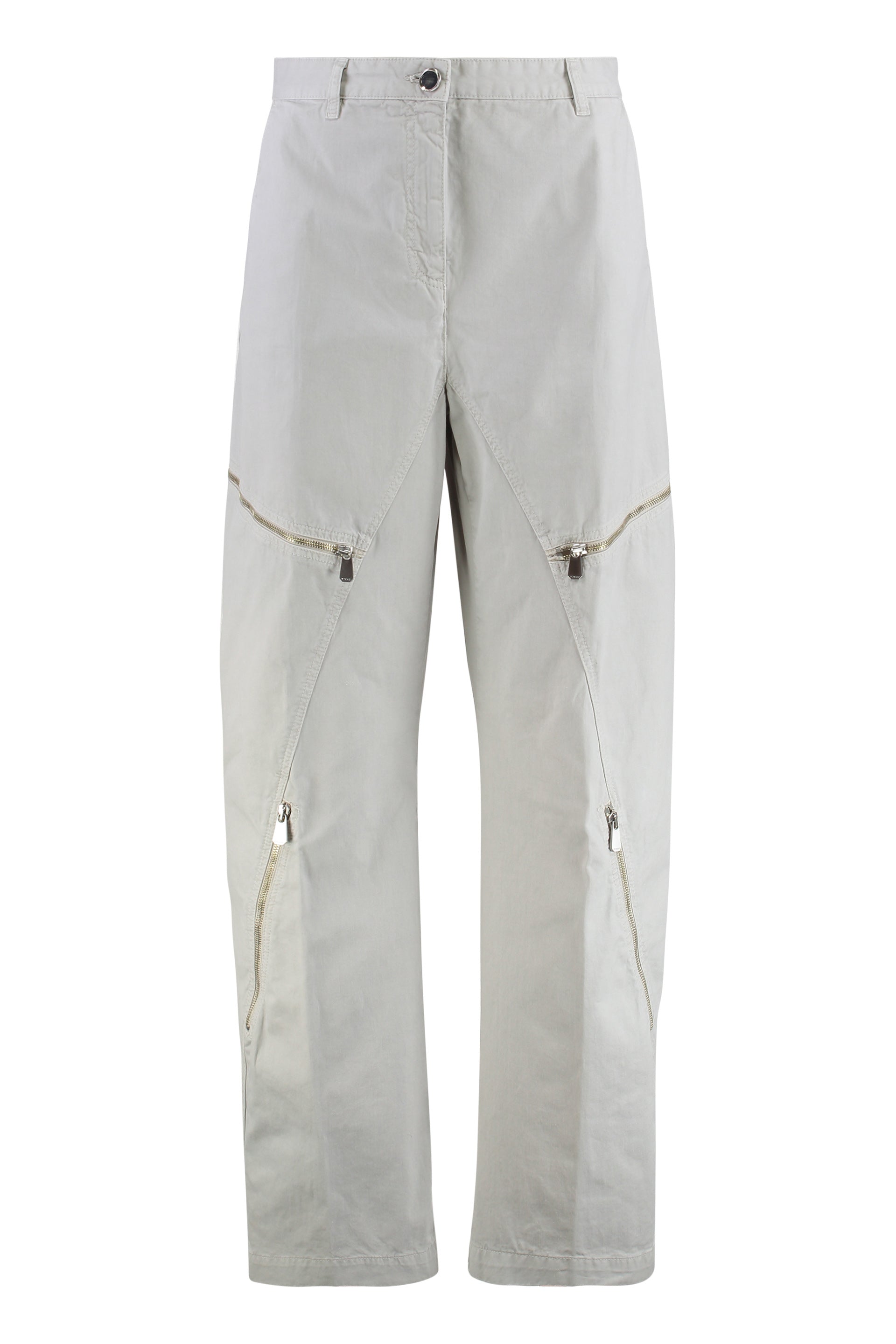 PINKO Cotton Trousers with Decorative Zips for Women