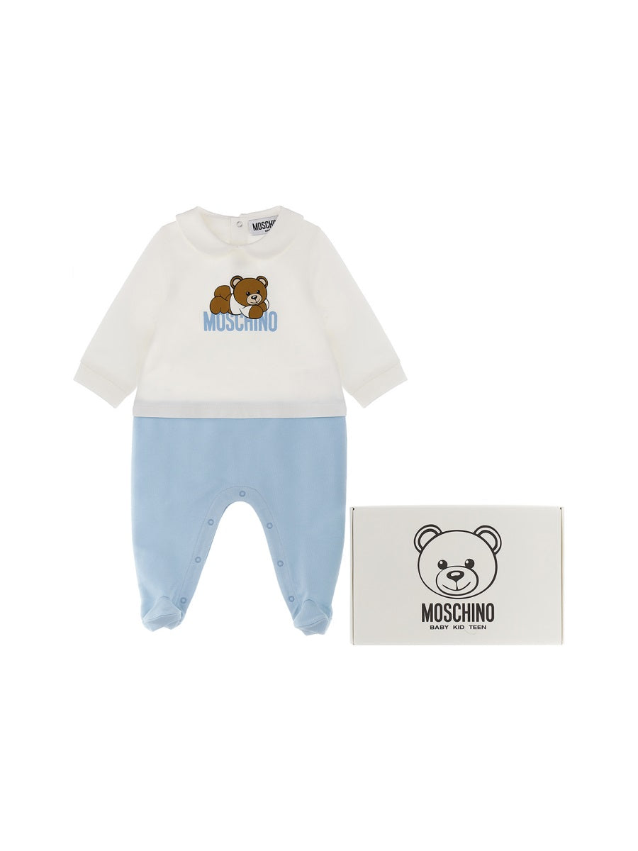MOSCHINO Unisex Mini Cotton Jumpsuit Set