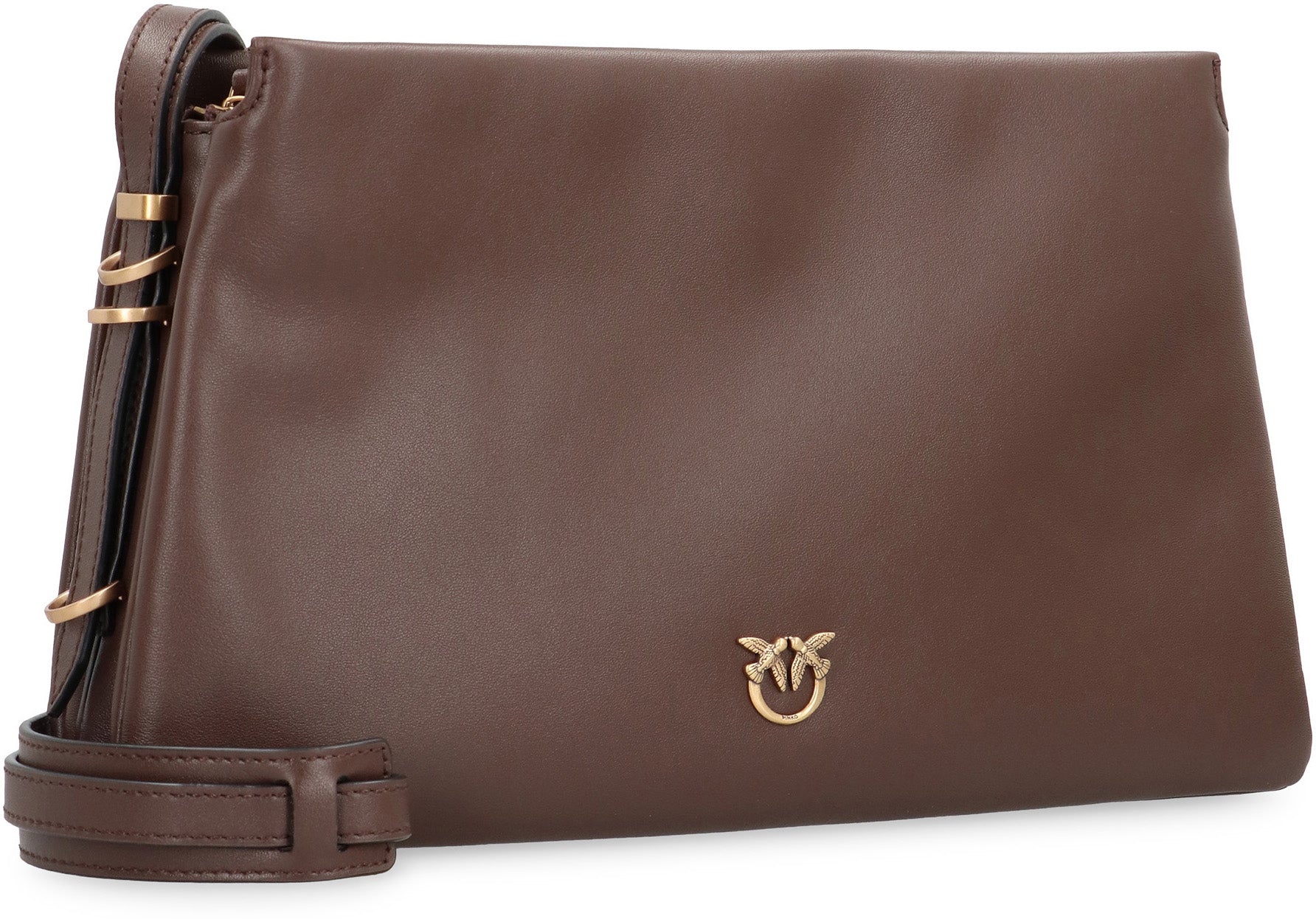 PINKO Leather Crossbody Handbag with Adjustable Strap and Dual Compartments