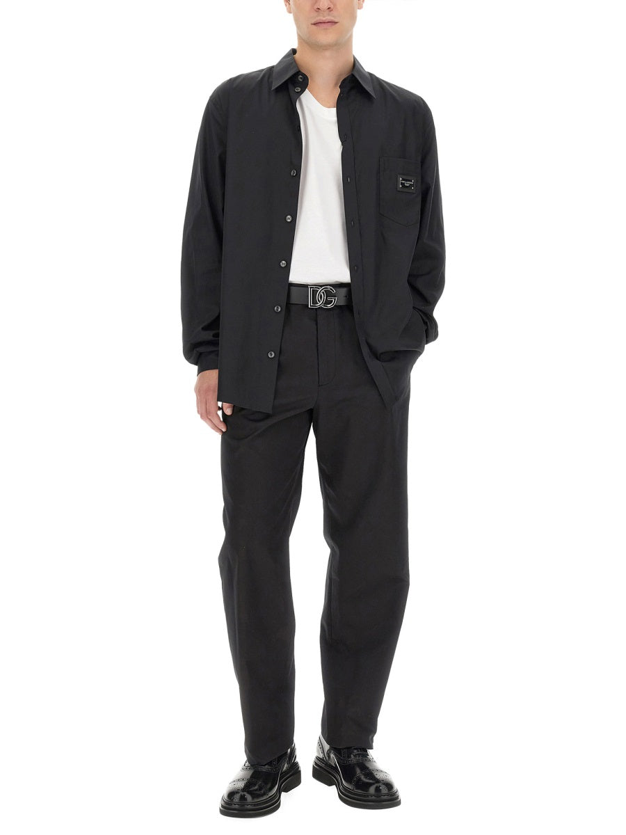 DOLCE & GABBANA Regular Fit Gabardine Pants for Men