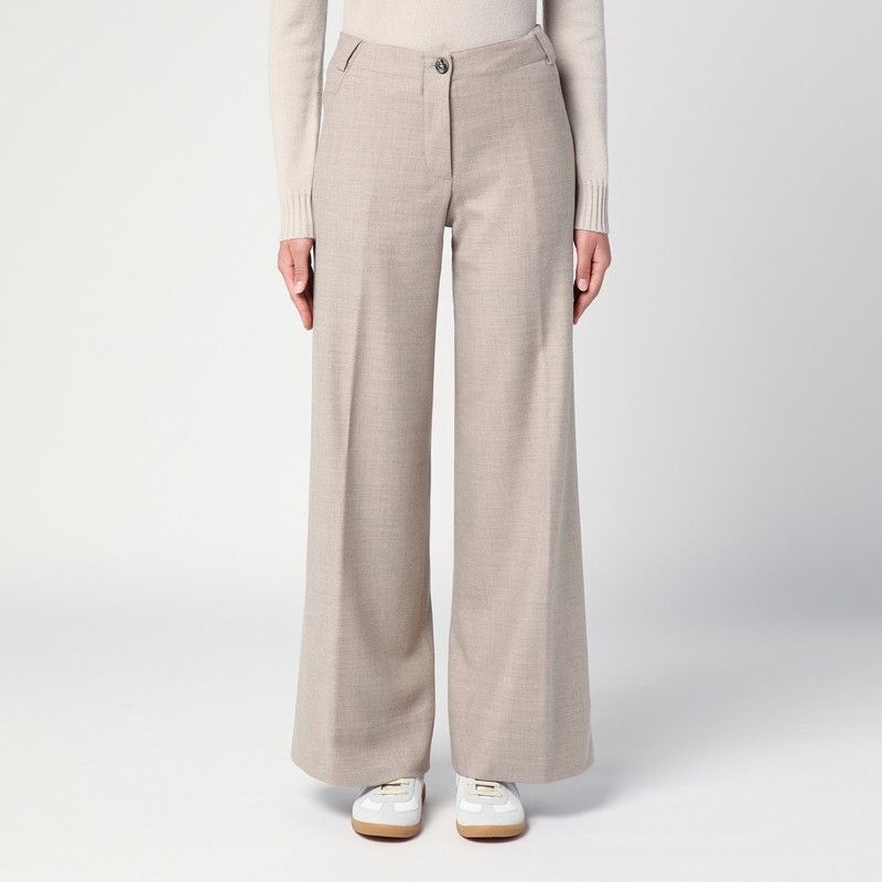 QUELLEDUE Wide Leg Wool Trousers for Women
