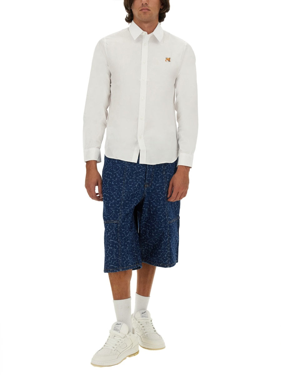 MAISON KITSUNÉ Fox Patch Shirt - Regular Fit