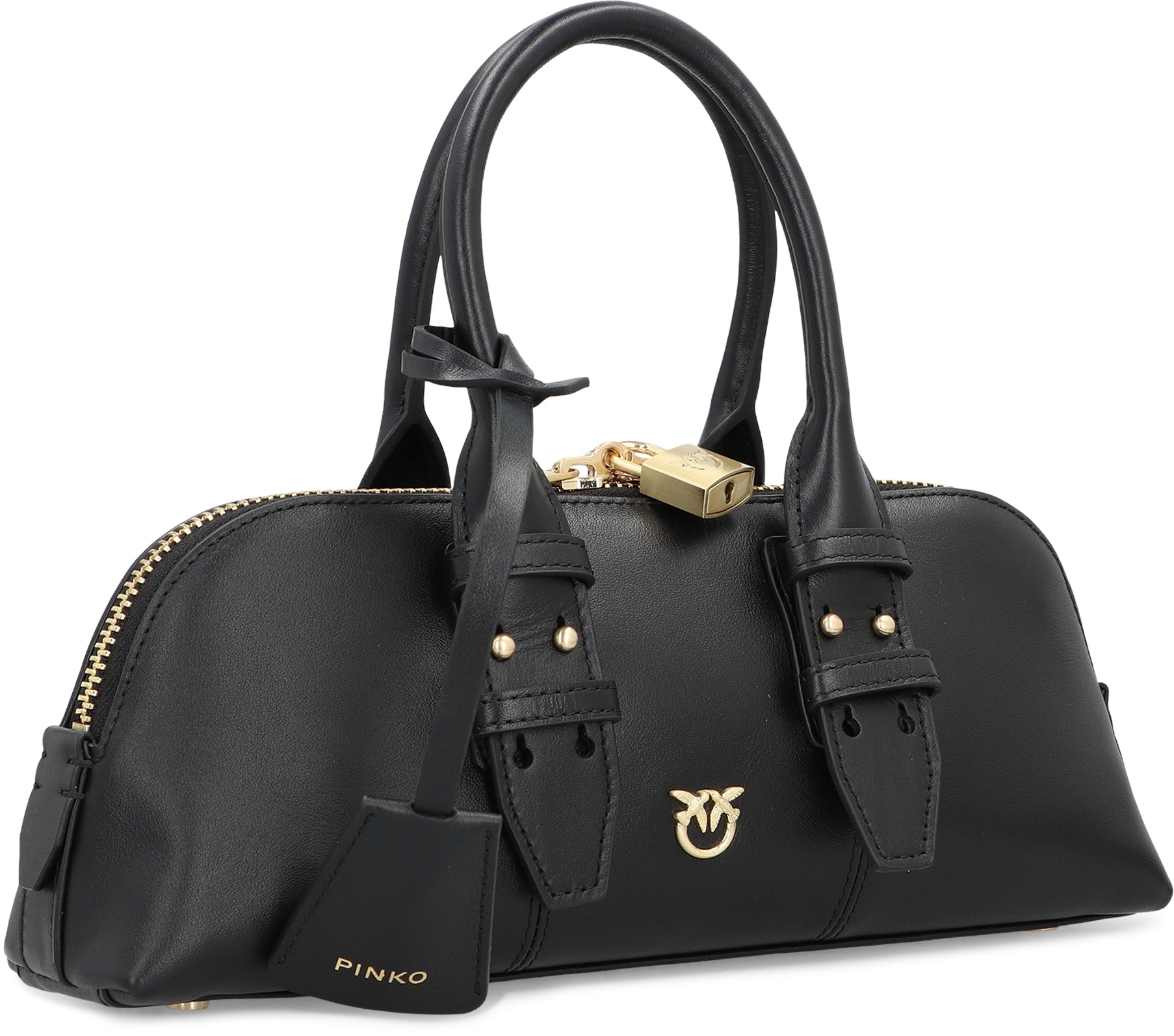 PINKO Mini Leather Bowling Handbag