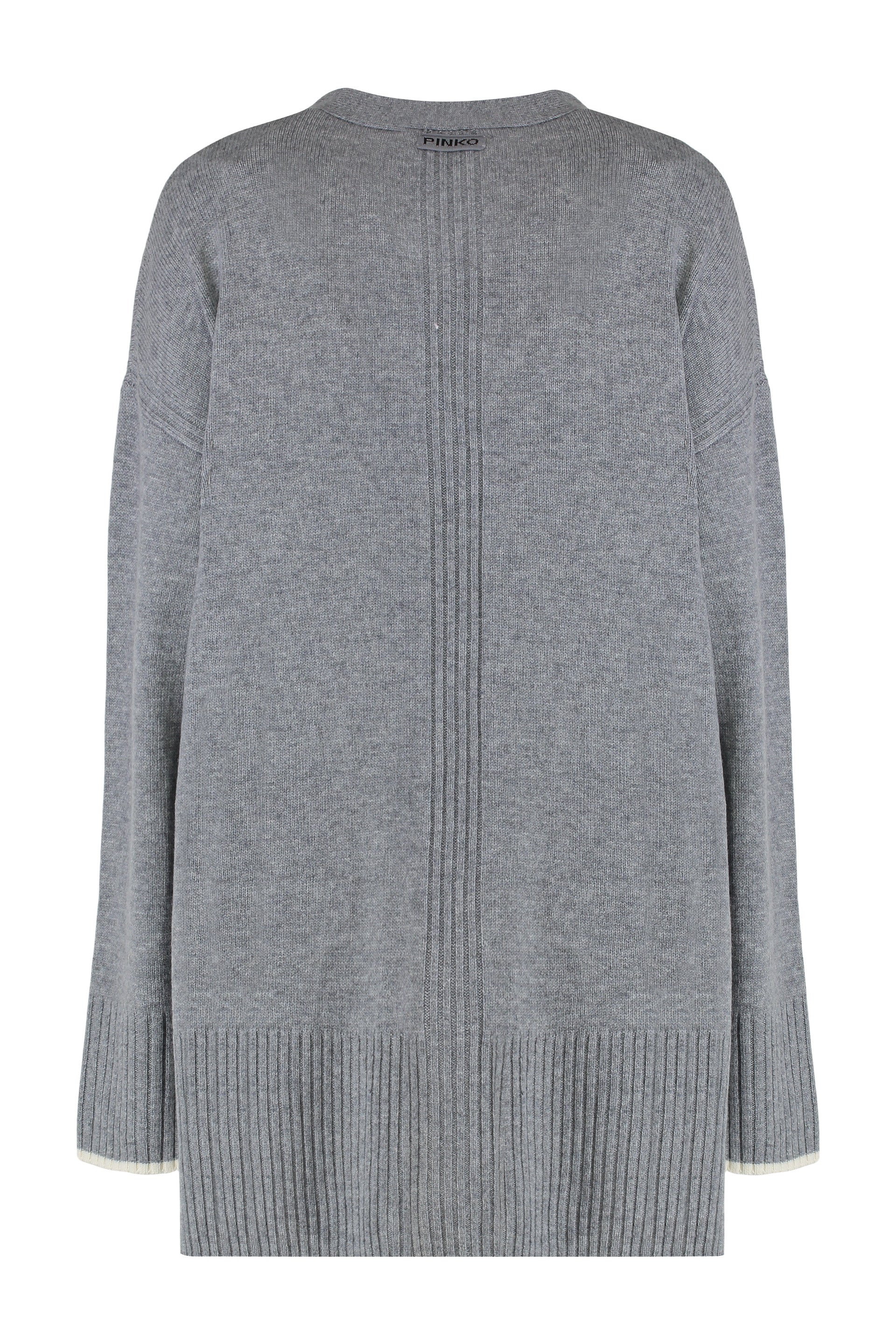 PINKO Wool and Cashmere Cardigan with Side Slits