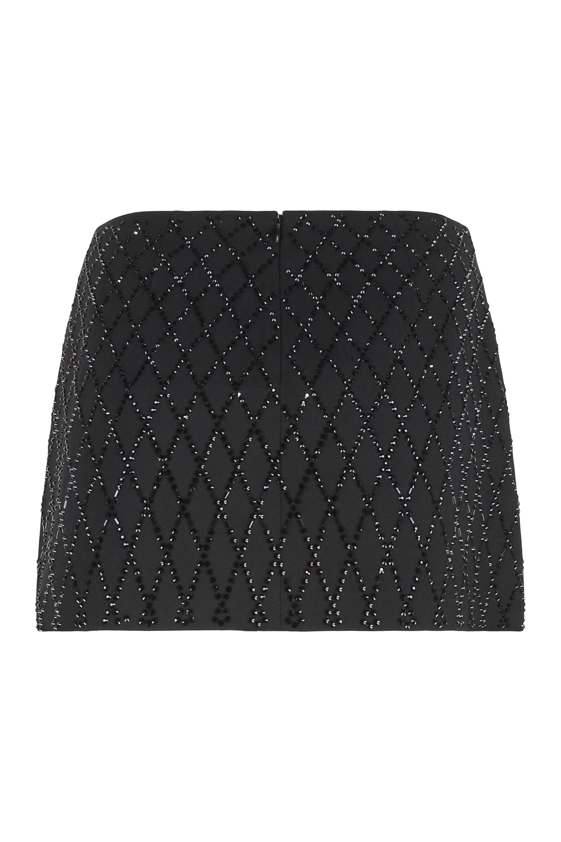 PINKO Glamorous Mini Skirt with Rhinestone Detail