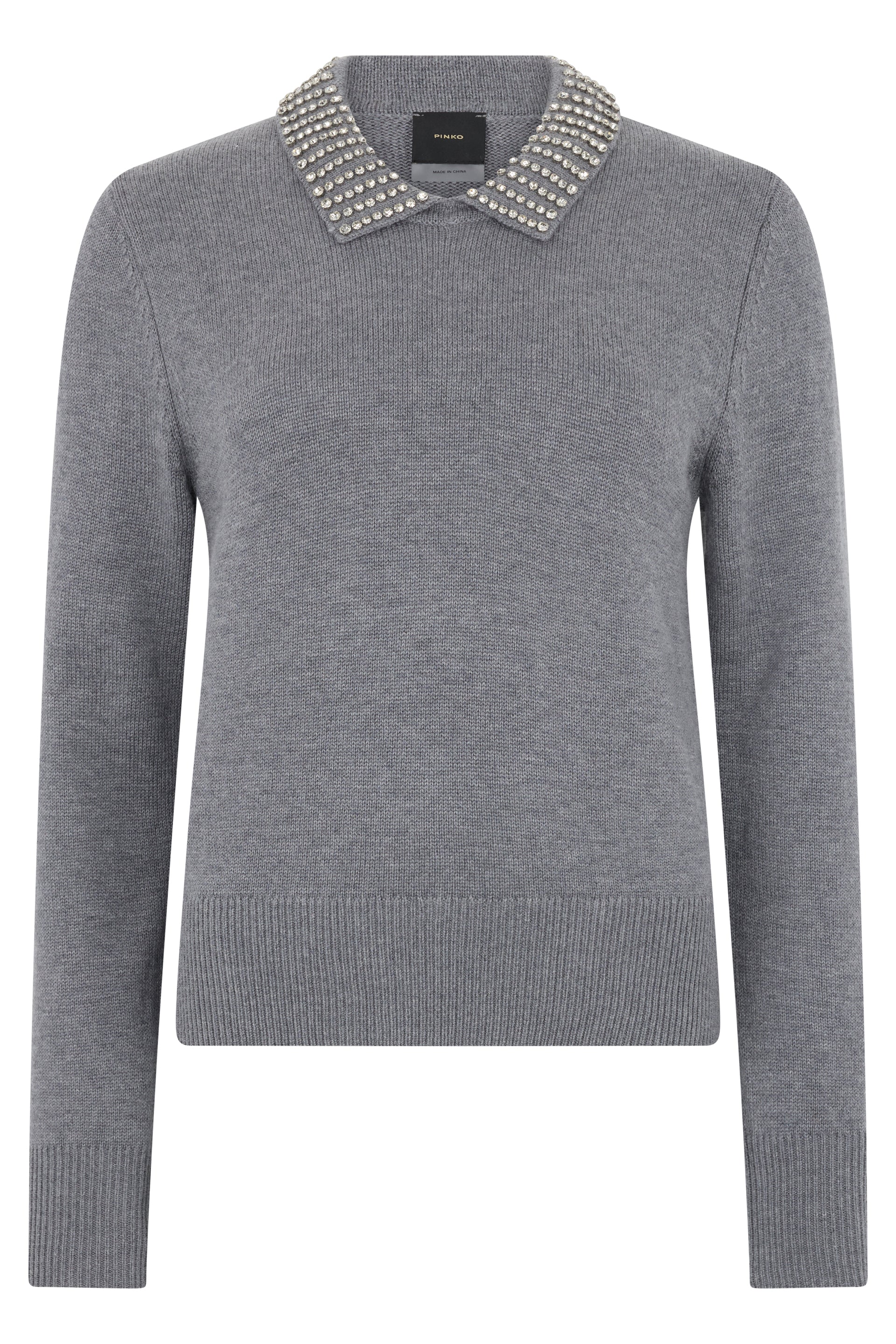 PINKO Wool Blend Sweater with Polo Collar