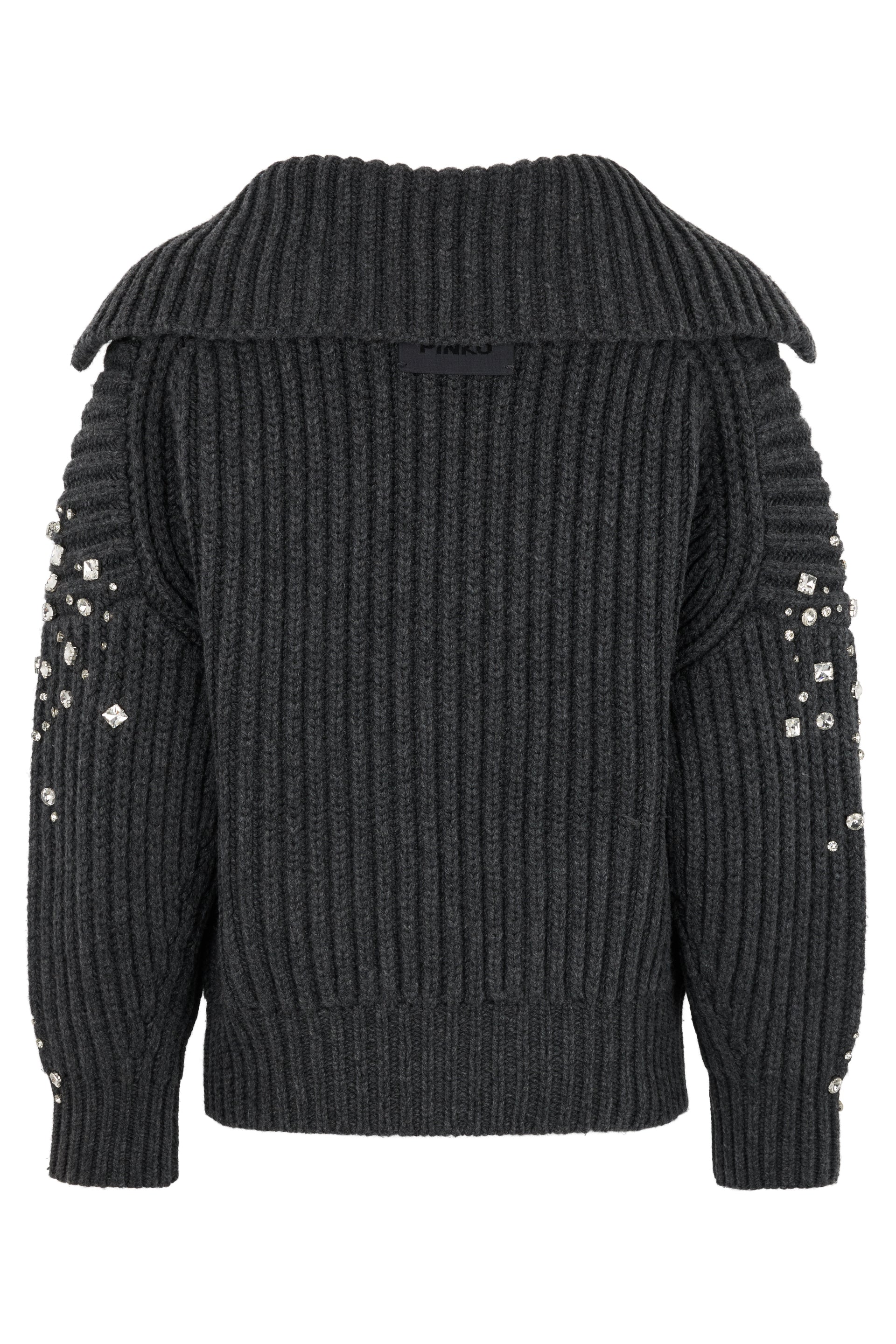PINKO Wool-Blend Cardigan with Rhinestones