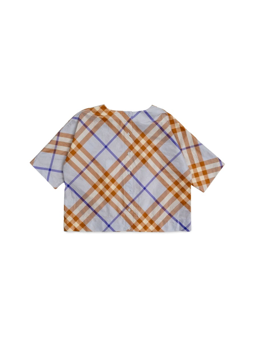 BURBERRY Mini Check Pattern Silk T-Shirt for Boys