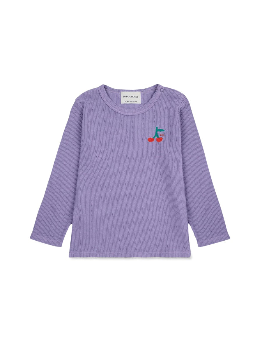 BOBO CHOSES Mini Cherry Long Sleeve Tight T-Shirt