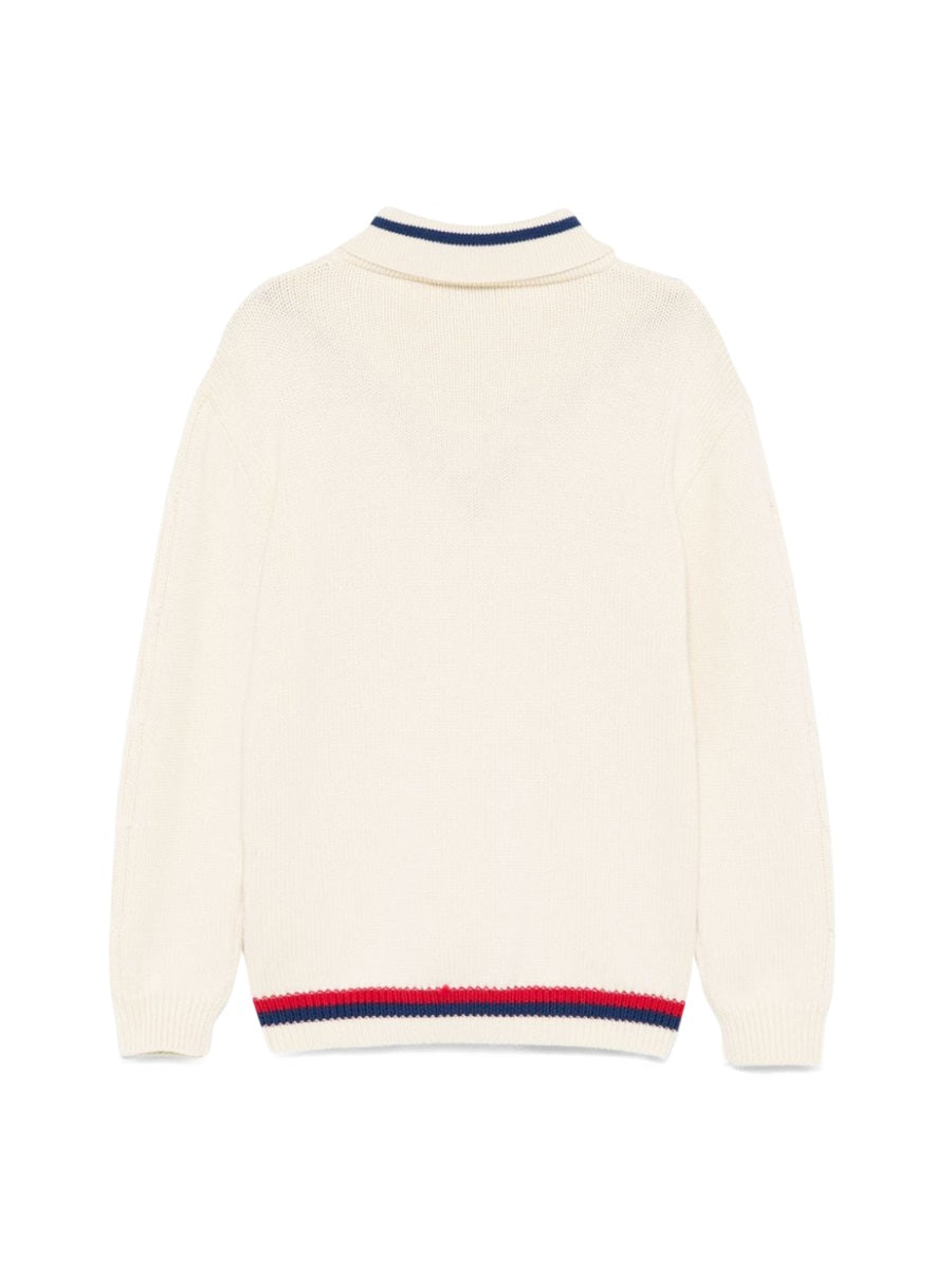 GUCCI Girls' Mini Long Sleeve Polo Neck with Cable Detail