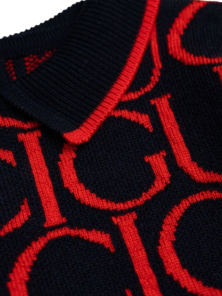 GUCCI Girls' Long Sleeve Mini Dress with Jacquard Detail