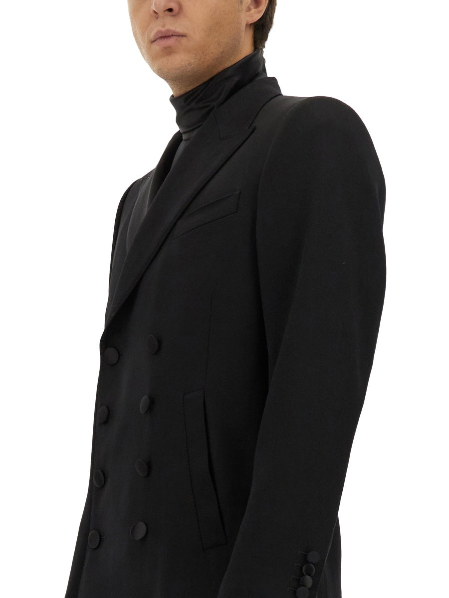 DOLCE & GABBANA Double-Breasted Virgin Wool Jacket - Size 50 IT