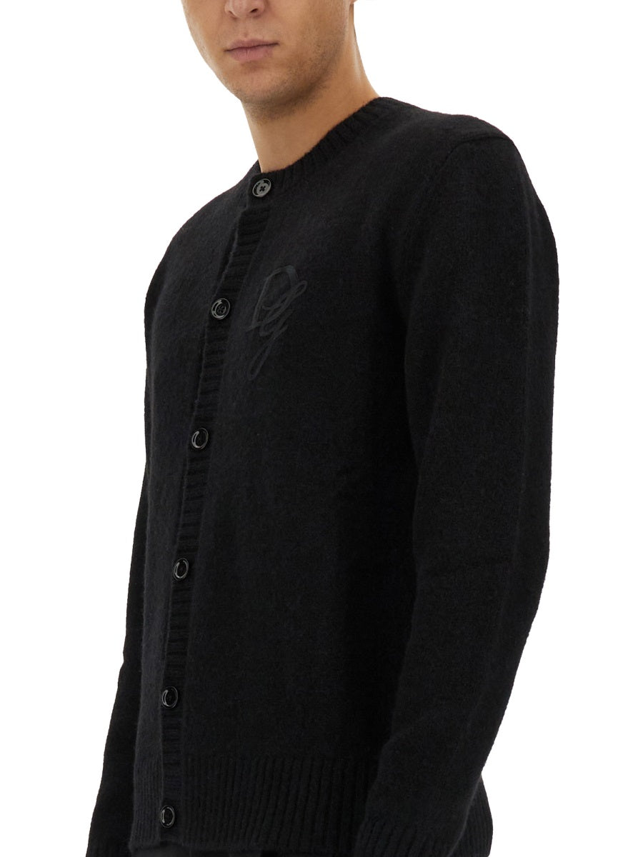 DOLCE & GABBANA Men's Cardigan with Logo - Size 50