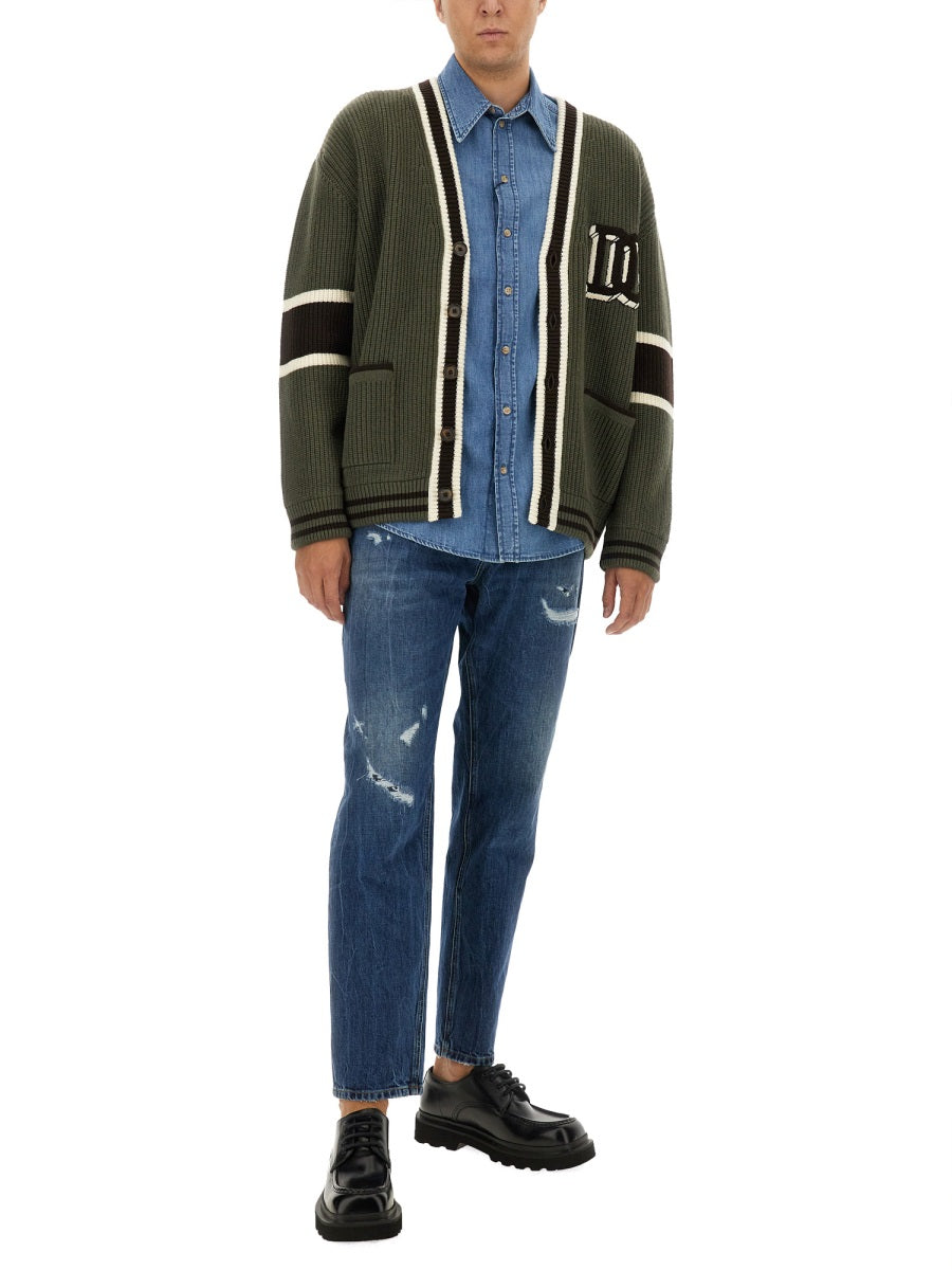 DOLCE & GABBANA Men's 100% Wool Cardigan - Size L