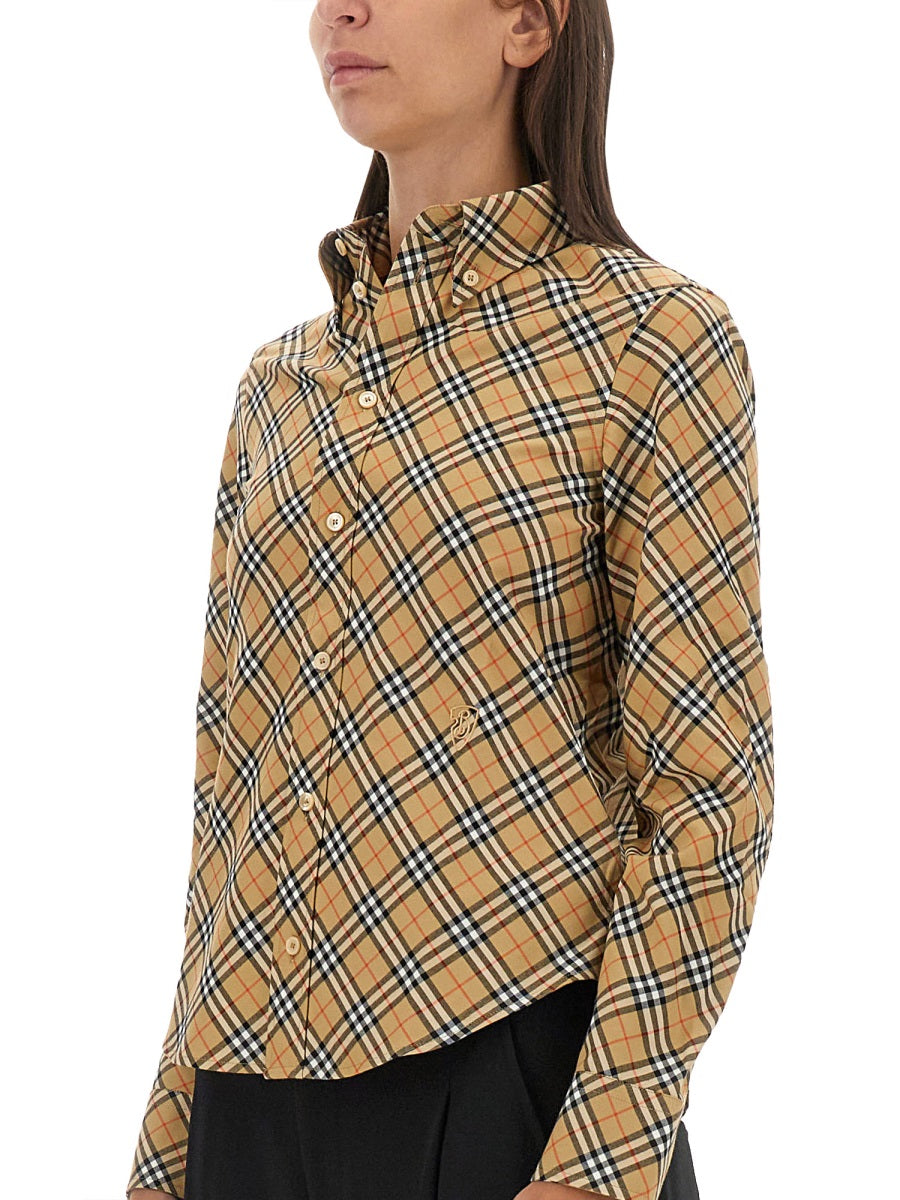 BURBERRY Slim Fit Cotton Check Shirt - Size 8 UK