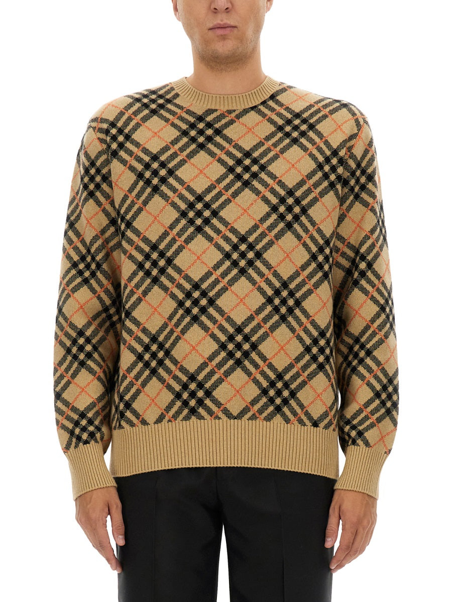 BURBERRY Cashmere Check Sweater - Size L