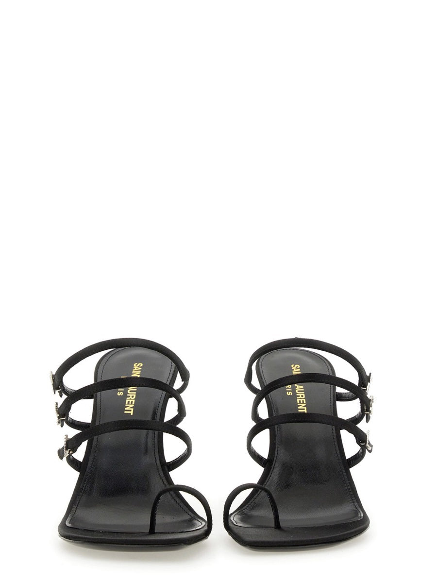 SAINT LAURENT Elegant Leather Sandal Mini