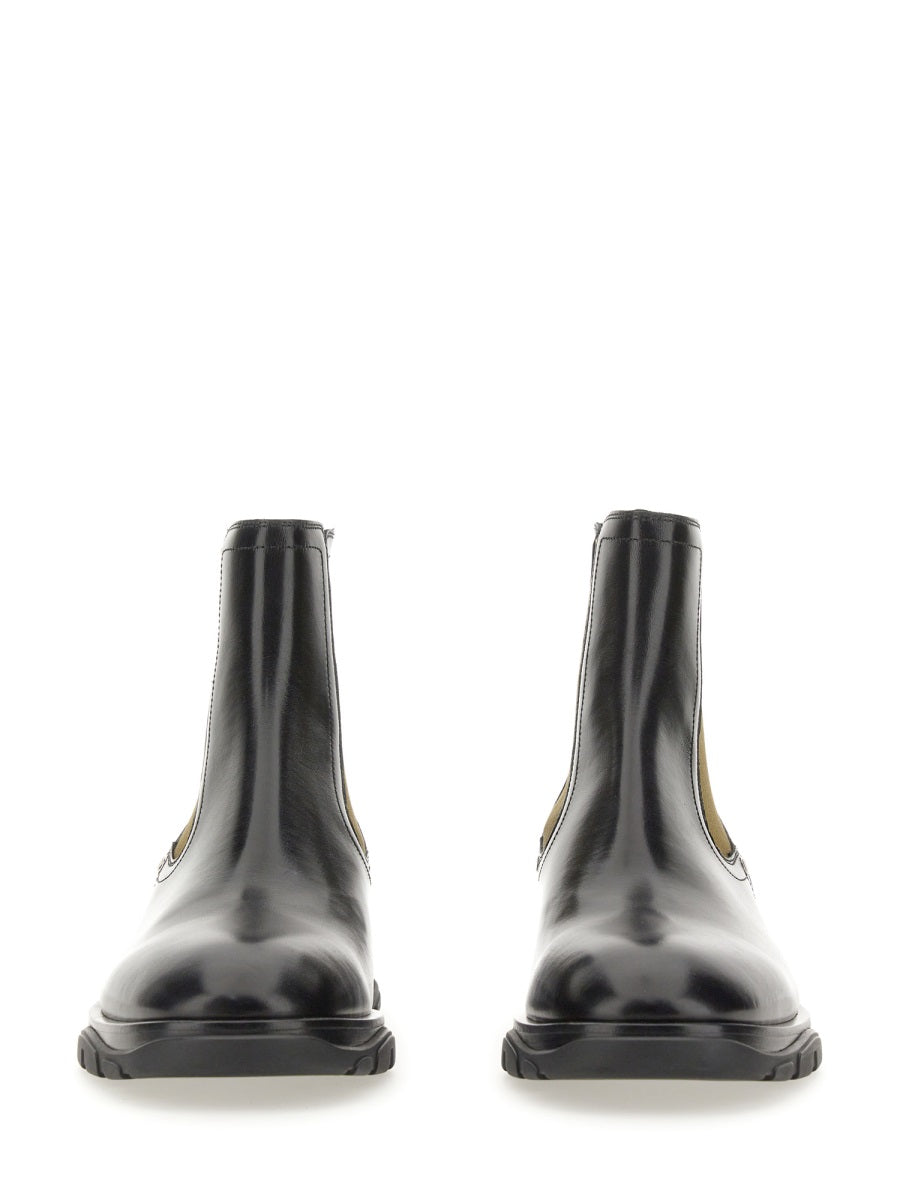 ALEXANDER McQUEEN Men's Leather Beatle Boot with 3 cm Heel