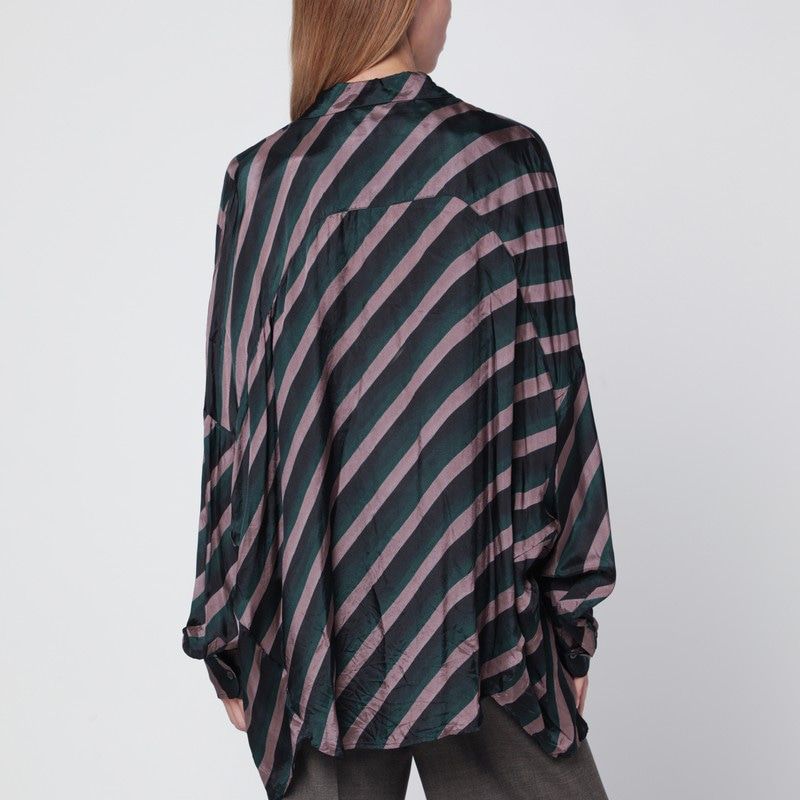 DRIES VAN NOTEN Flowing Viscose Striped Shirt - Size M
