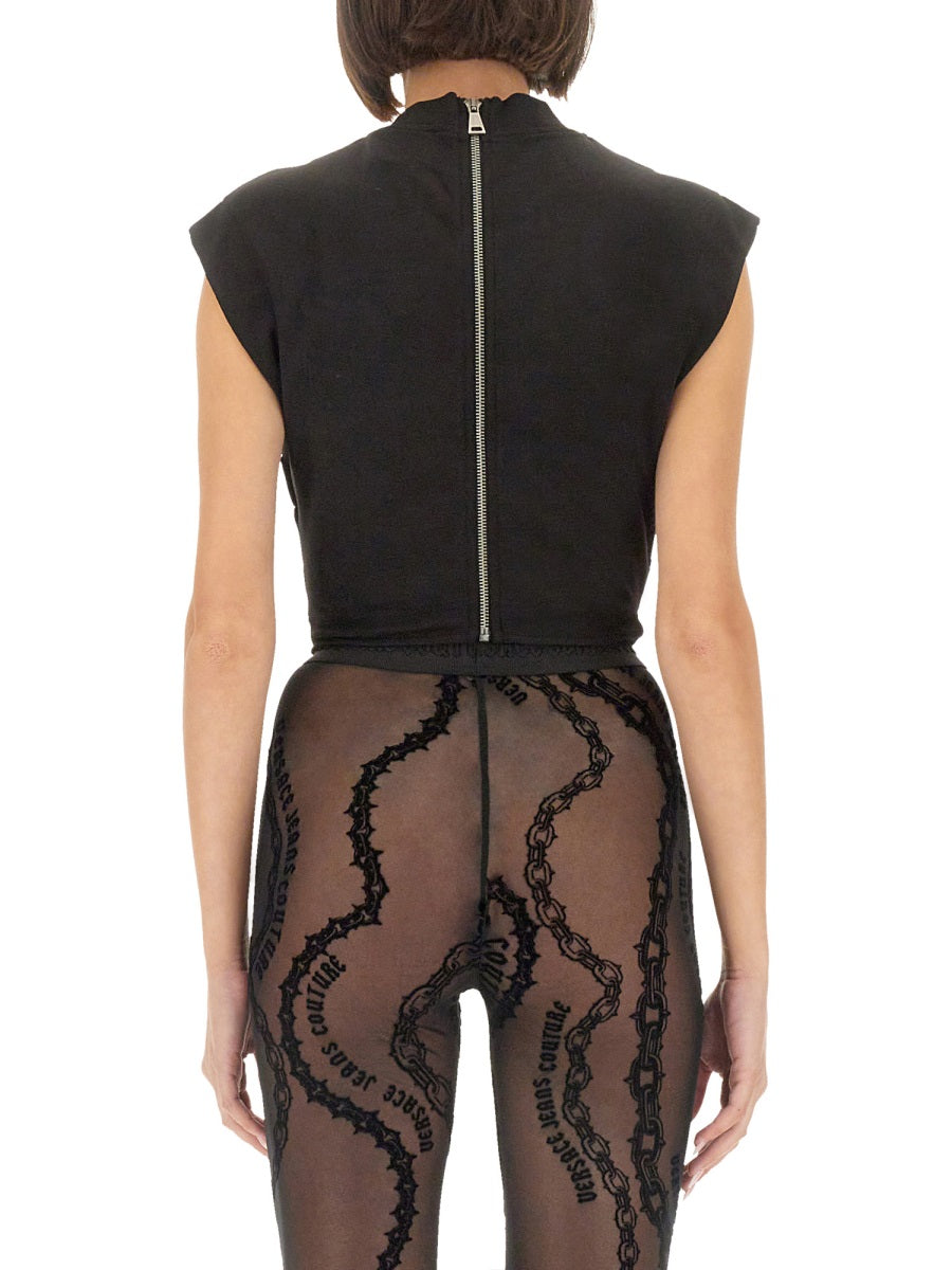 VERSACE JEANS COUTURE Slim Fit Logo Tops for Women - Size S