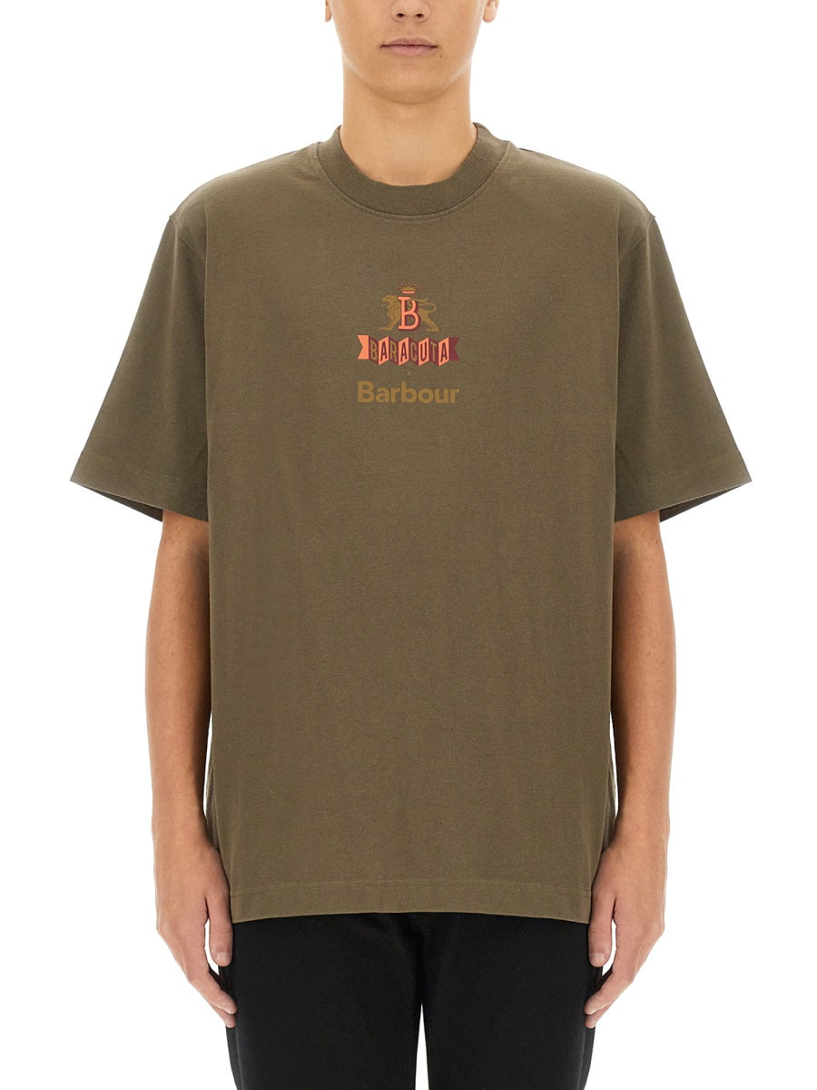 BARACUTA X BARBOUR Relaxed Fit Logo T-Shirt - Size L
