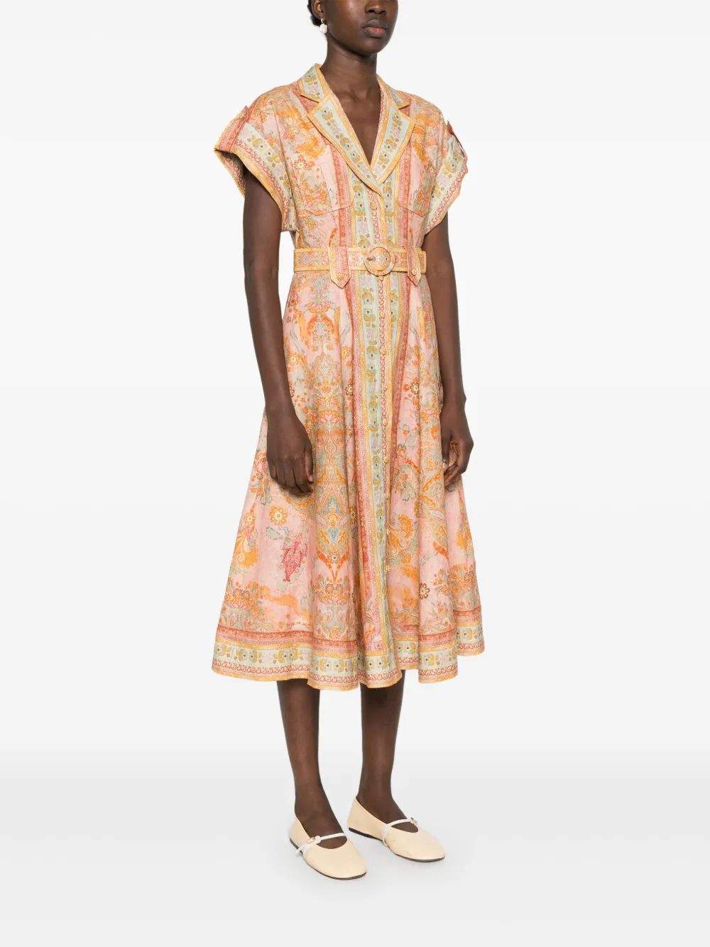 ZIMMERMANN Midi Dress with Belt - Size 1