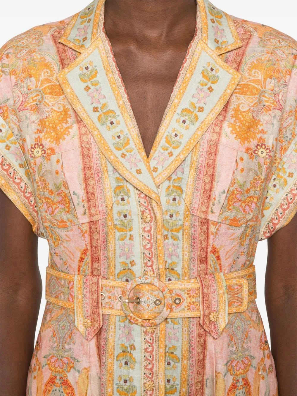 ZIMMERMANN Midi Dress with Belt - Size 1