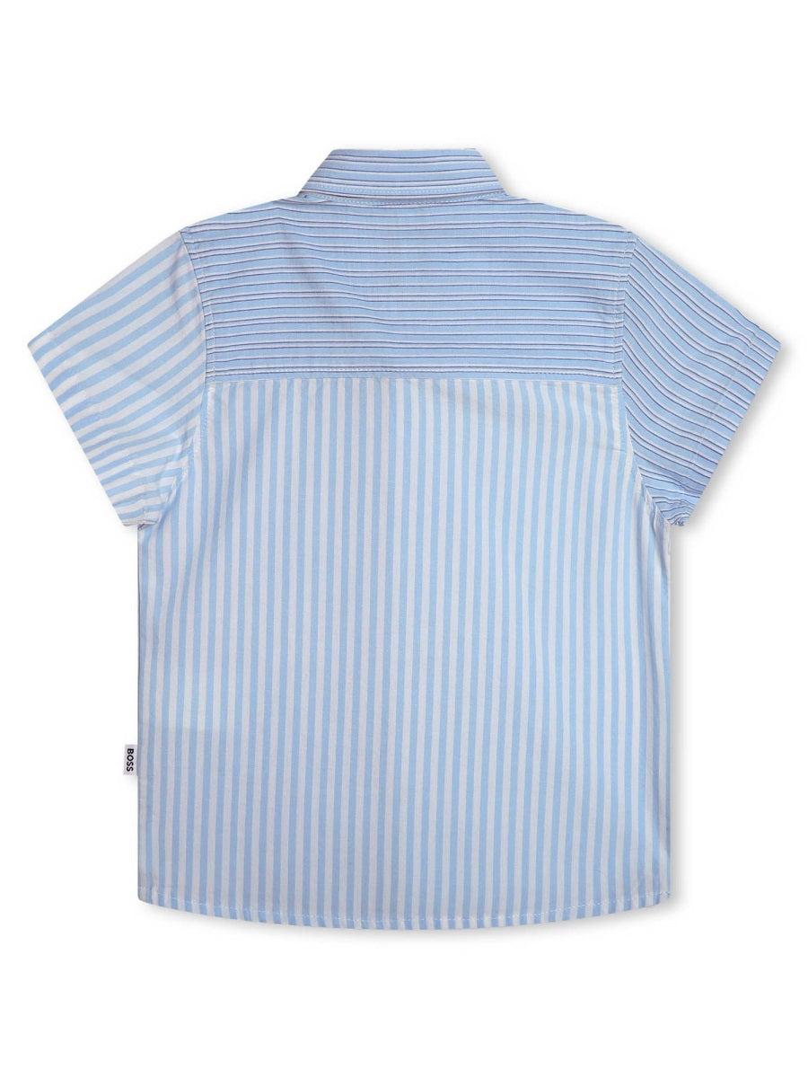 BOSS Boys' Mini Cotton Short Sleeve Shirt