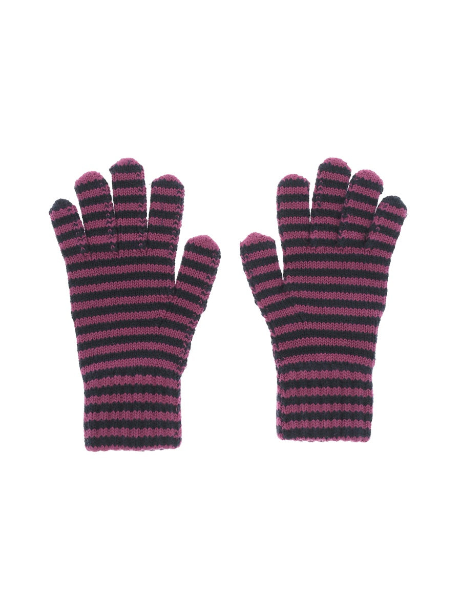 BOBO CHOSES Funny Friends Mini Striped Knit Gloves for Girls