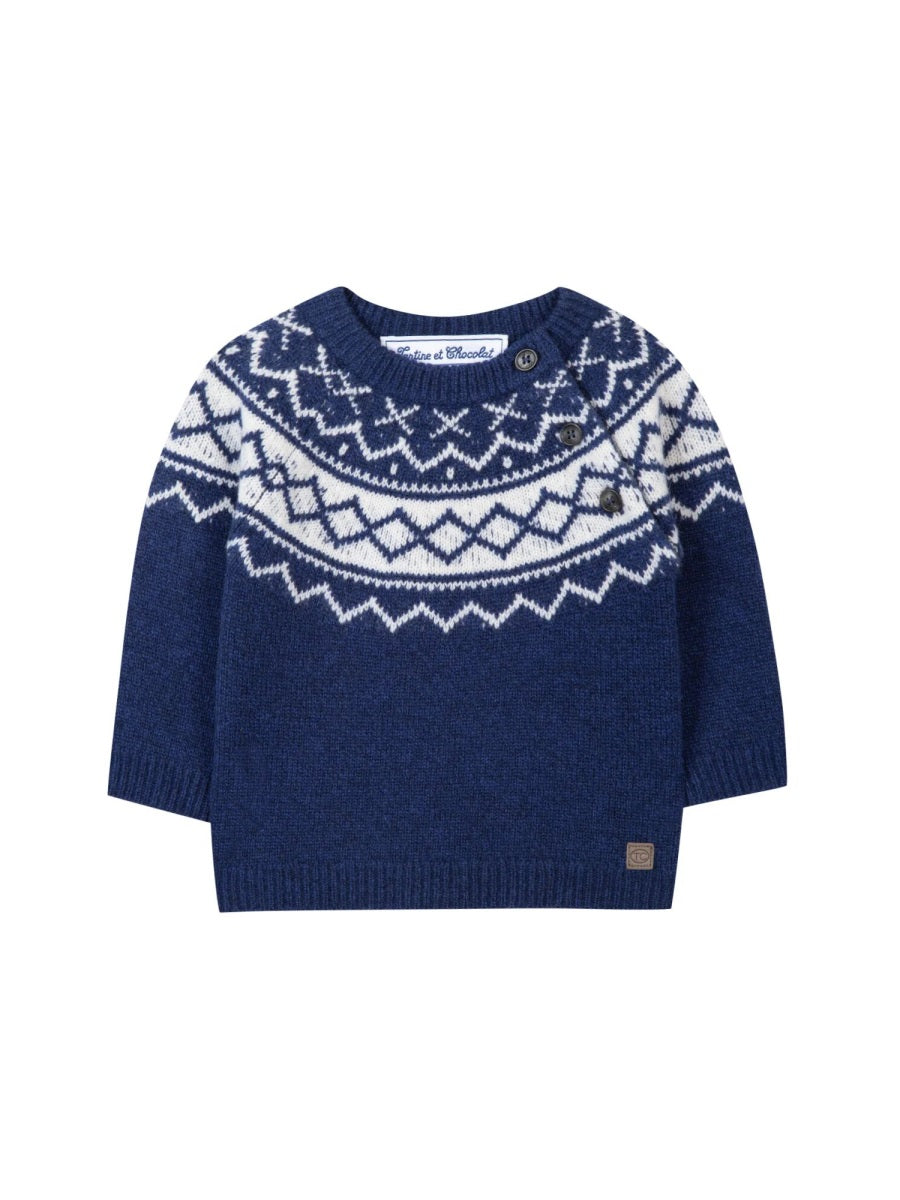 TARTINE ET CHOCOLAT Mini Classic Wool Sweater for Boys