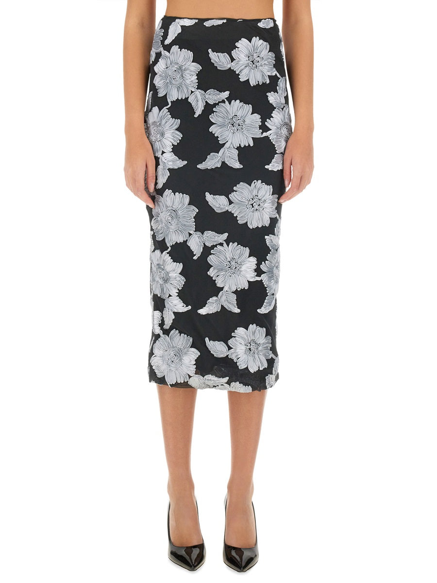 ROTATE BIRGER CHRISTENSEN Floral Slim Fit Pencil Skirt - Size 34
