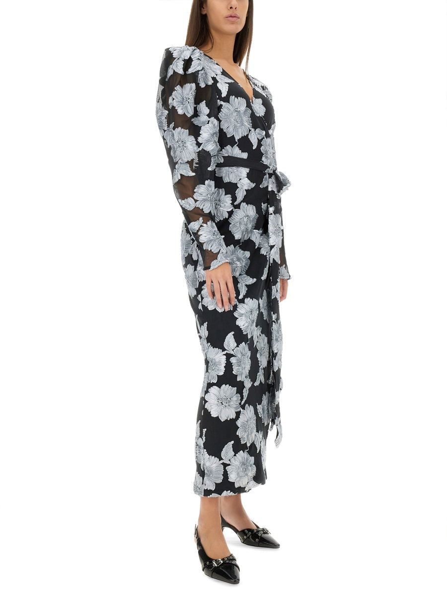 ROTATE BIRGER CHRISTENSEN Long Floral Dress - Regular Fit