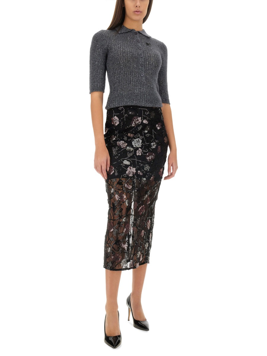 ROTATE BIRGER CHRISTENSEN Slim Fit Mohair Sweater (Size 36)