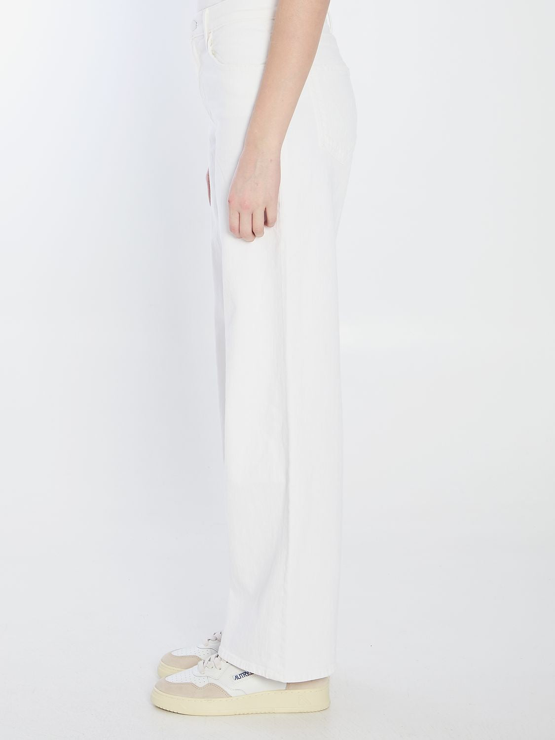 MOTHER Women's Mini Logo Tag Spinner Zip Denim Jeans - SS25