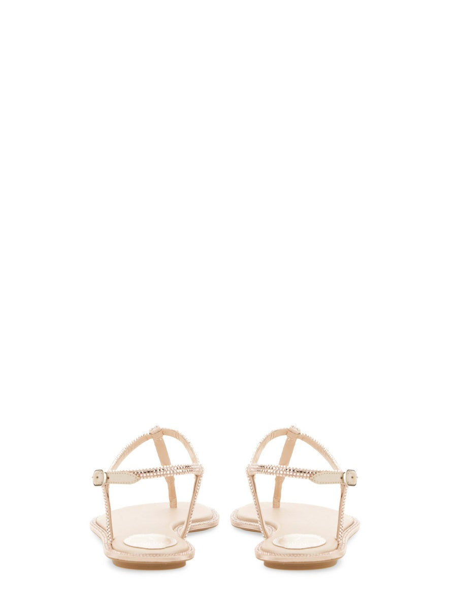 RENE CAOVILLA Elegantly Crafted Satin Sandals for Women