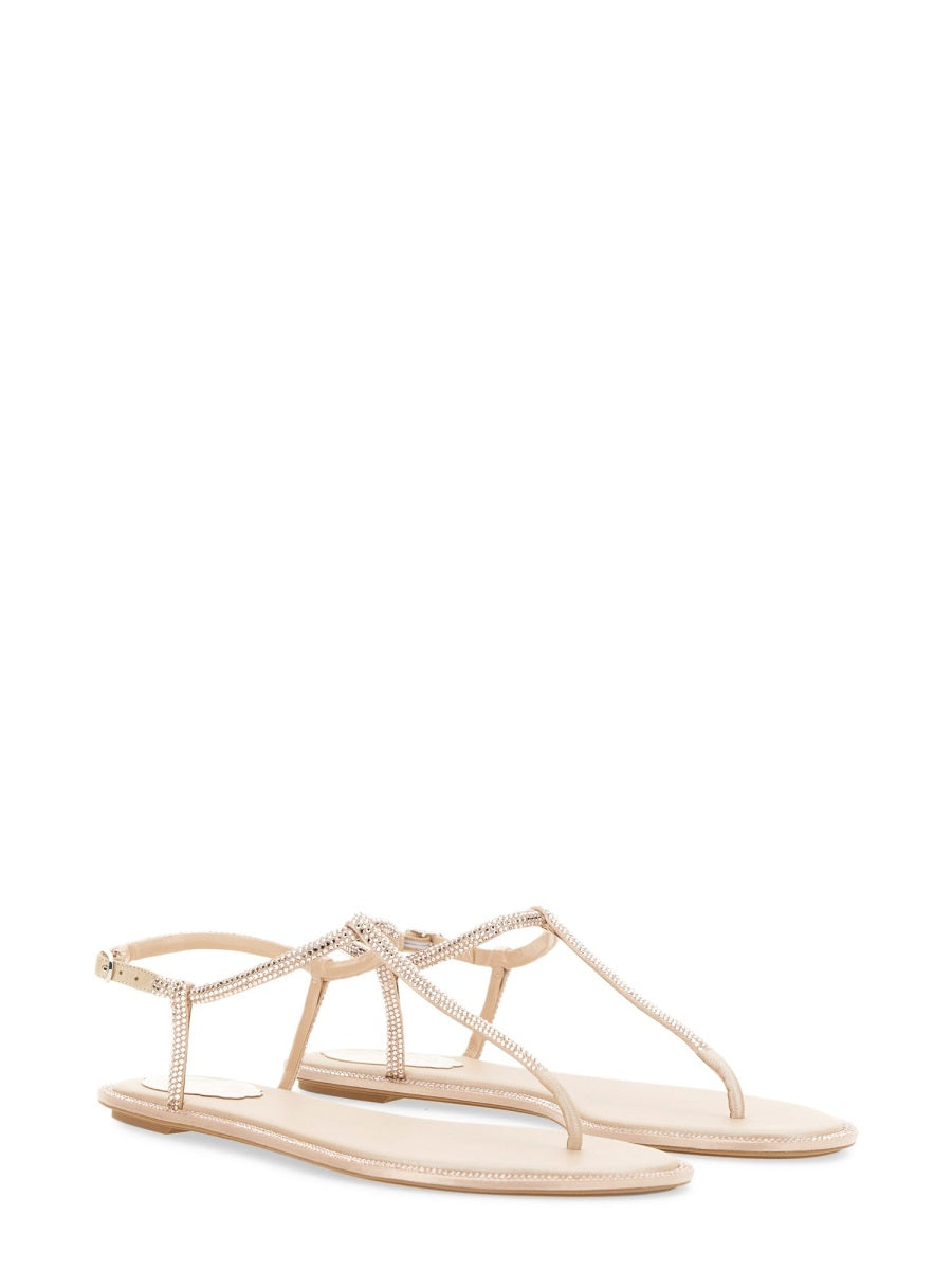 RENE CAOVILLA Elegantly Crafted Satin Sandals for Women