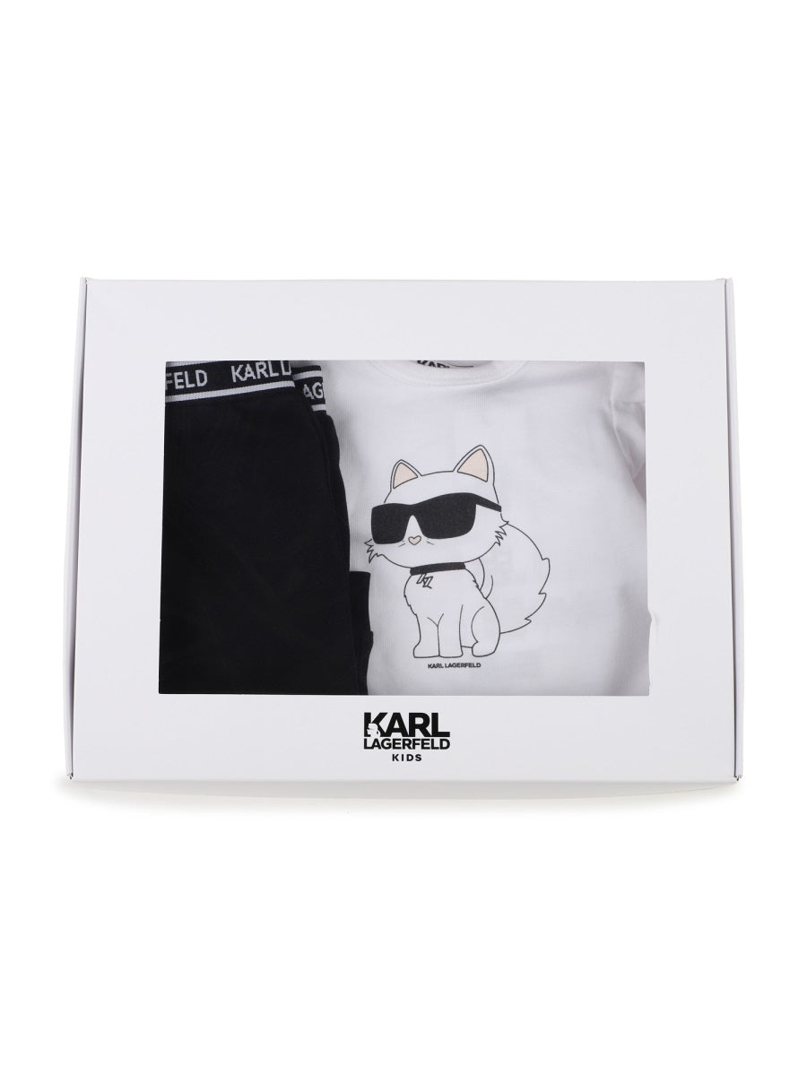 KARL LAGERFELD Complete Mini Tee Shirt & Fitted Leggings Set for Girls