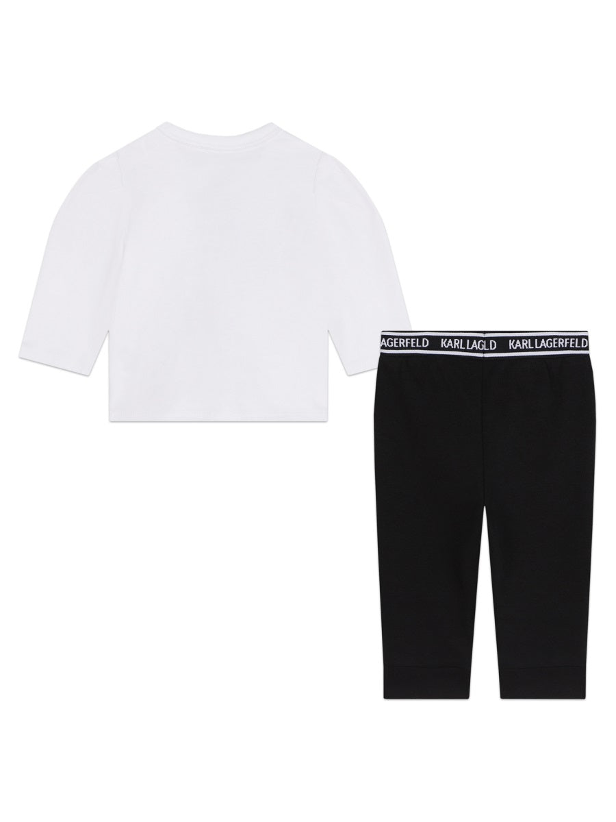 KARL LAGERFELD Complete Mini Tee Shirt & Fitted Leggings Set for Girls
