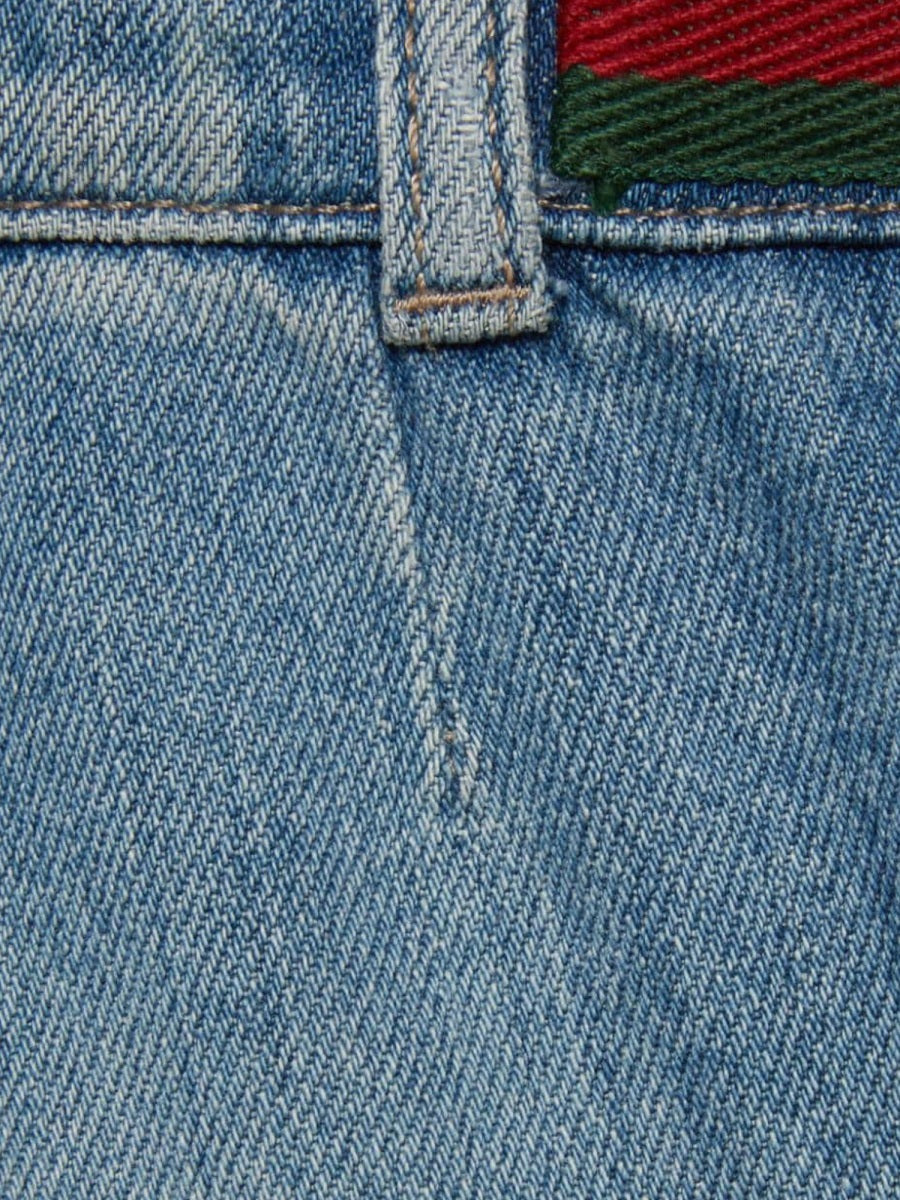 GUCCI Mini Bermuda Organic Denim Shorts for Baby