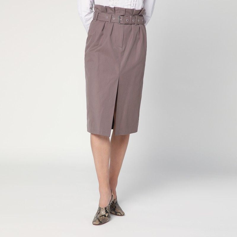 DRIES VAN NOTEN High-Waisted Midi Skirt with Belt