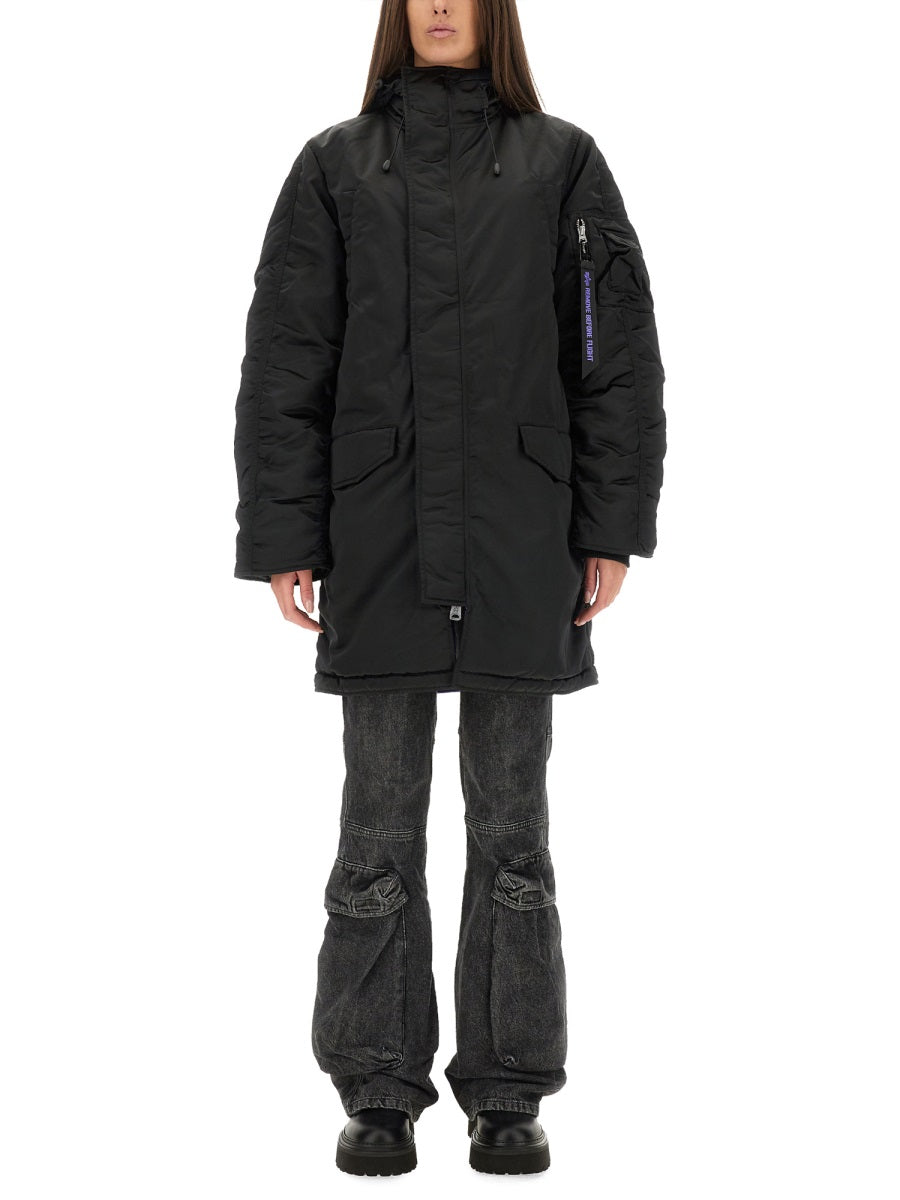 ALPHA INDUSTRIES Unisex Long Bomber Jacket - N-3B