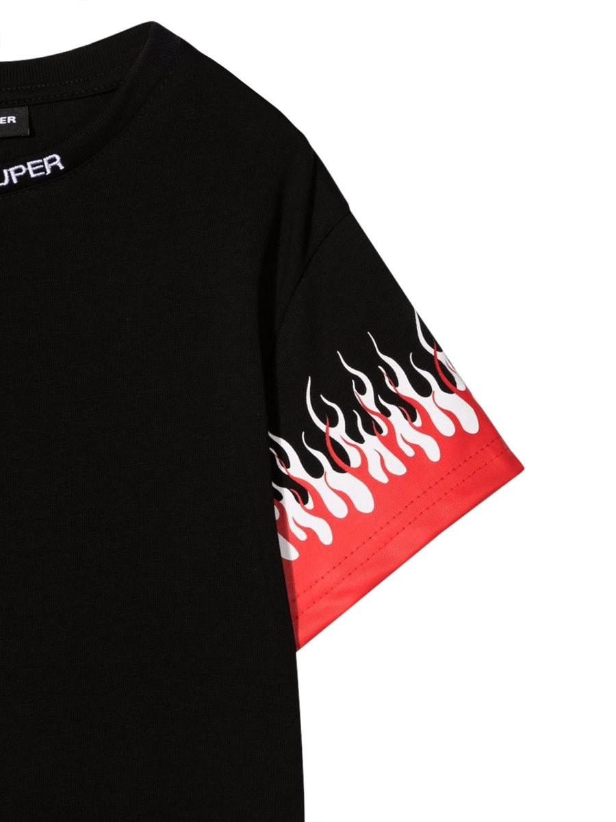 VISION OF SUPER Mini Kids T-Shirt with Double Flame Design