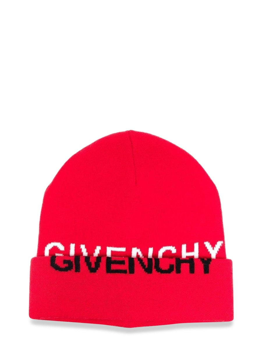 GIVENCHY Kids' Mini Knit Hat with Split Jacquard Pattern and Turn-Up Edge