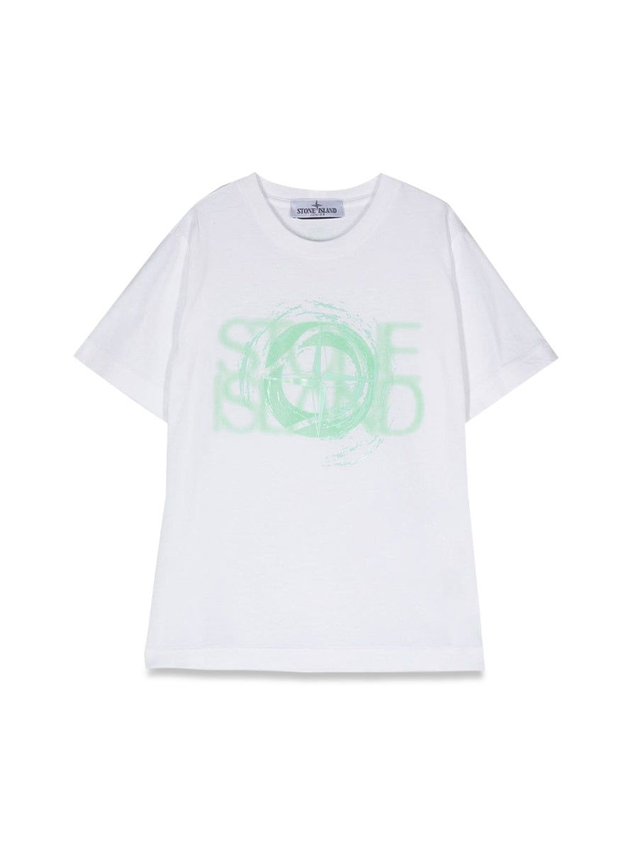 STONE ISLAND Unisex Mini Logo T-Shirt for Kids