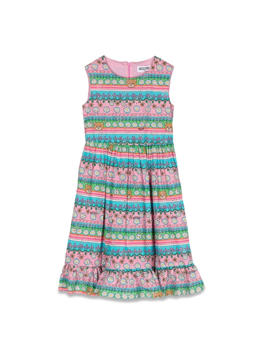 MOSCHINO Fancy Sleeveless Mini Dress for Girls