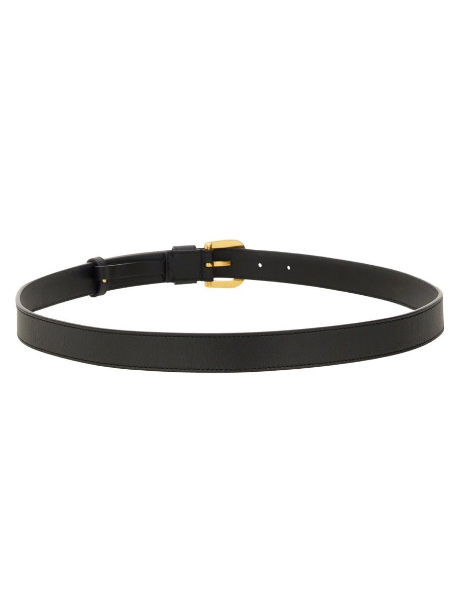 VALENTINO GARAVANI Glossy Calfskin Vlogo Signature Belt