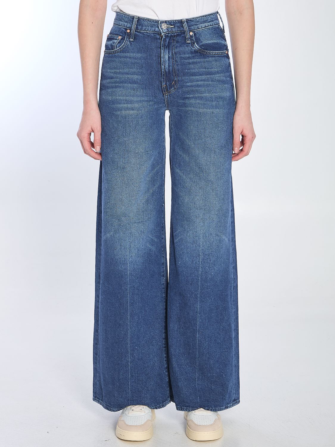 MOTHER Women’s The Swisher Wide-Leg Mini Jeans