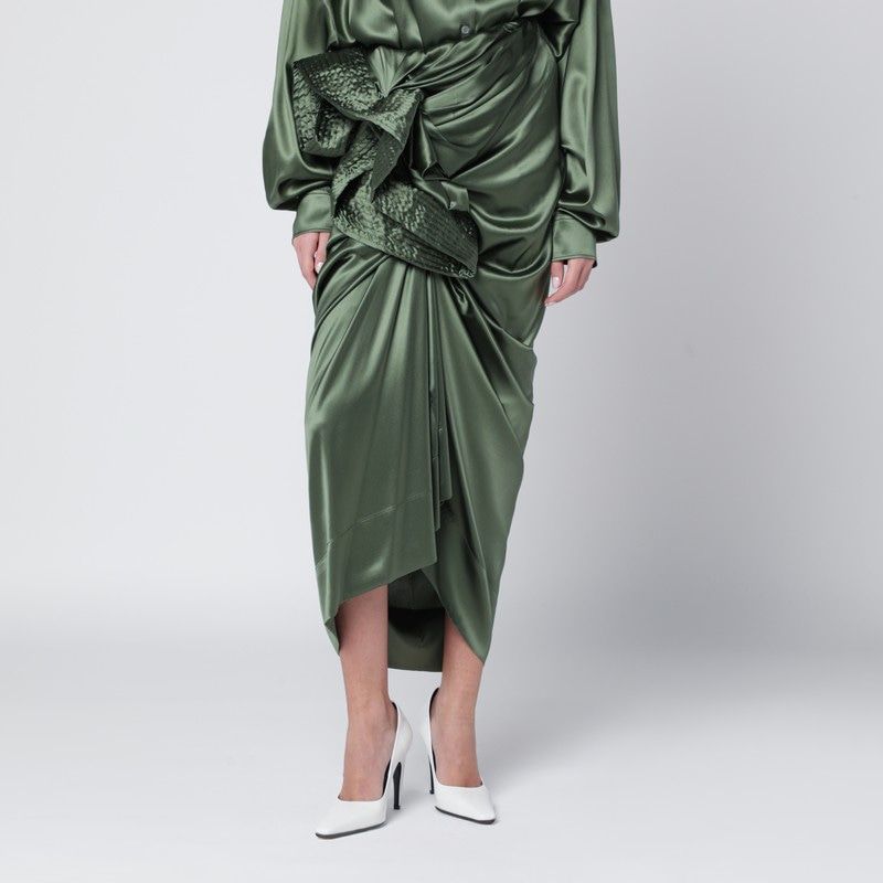 DRIES VAN NOTEN Draped Silk Shirt Dress