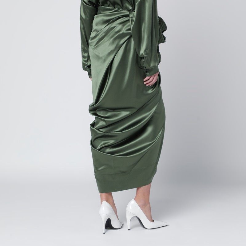 DRIES VAN NOTEN Draped Silk Shirt Dress